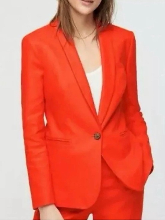 J. Crew Jackets & Blazers - J. Crew parke vivid red-orange blazer size 8